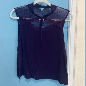 size L dark purple plum lace blouse beautiful!